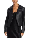 Lamarque Faux Leather Moto Jacket In Black