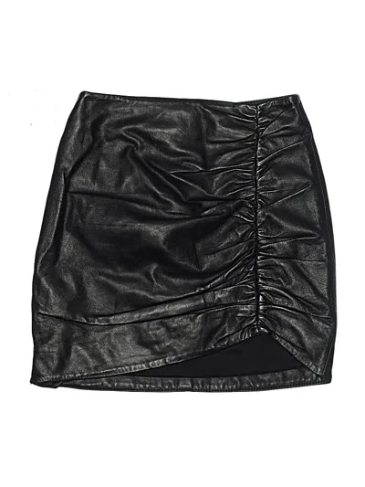 Pre-owned Lamarque Faux Leather Skirt In Black