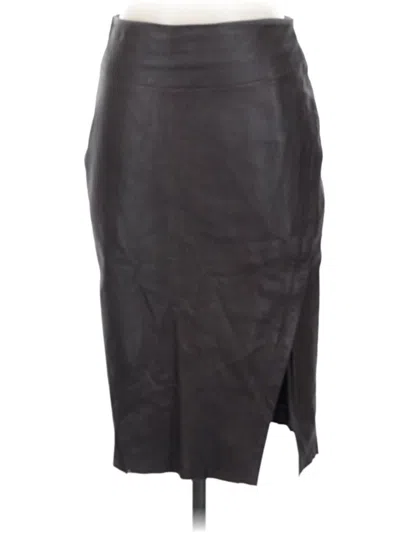 Pre-owned Lamarque Faux Leather Skirt In Brown
