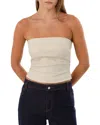 Lamarque Giada Faux Leather Bustier Top In Bone