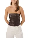Lamarque Faux Leather Tube Top In Dark Brown