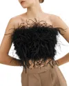 Lamarque Feather Bustier Top In Black