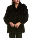 Lamarque Rabea Feather Coat In Black