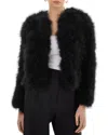 Lamarque Deora Feather Topper Jacket In Black