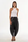 Lamarque Fenne Leather Tapered Pant In Black