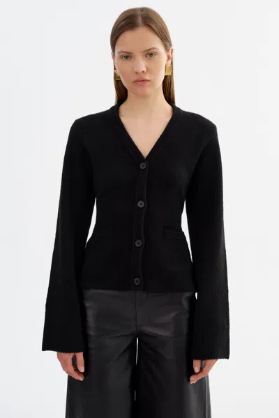 Lamarque Fiorella Hourglass Knit Cardigan In Black