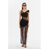 Lamarque Florinda Mesh Maxi Dress In Black