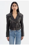 Lamarque Ford | Distressed Leather Jacket In Black