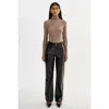 Lamarque Freja | Faux Leather Croco Pants In Black