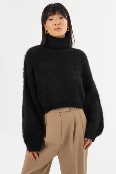Lamarque Garcelle Wool Turtleneck Sweater In Black