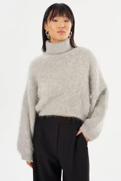 Lamarque Garcelle Wool Turtleneck Sweater In Gray