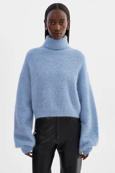 Lamarque Garcelle Wool Turtleneck Sweater In Blue