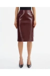 Lamarque Georgia | Faux Leather Pencil Skirt In Burgundy