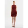 Lamarque Georgina Mock Neck Dress In Red