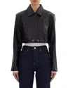 Lamarque Gia Leather Crop Jacket In Black