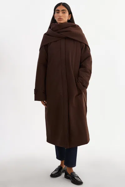 Lamarque Gracie Padded Trench Coat In Brown