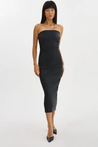 Lamarque Hailey Leather Tube Dress In Black