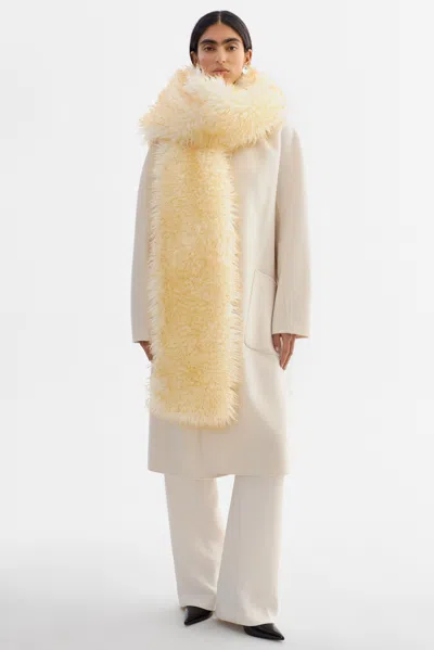 Lamarque Haris Oversized Faux Fur Scarf In Ivory