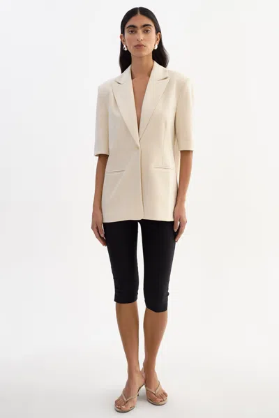 Lamarque Hazel Faux Suede Blazer In Neutral