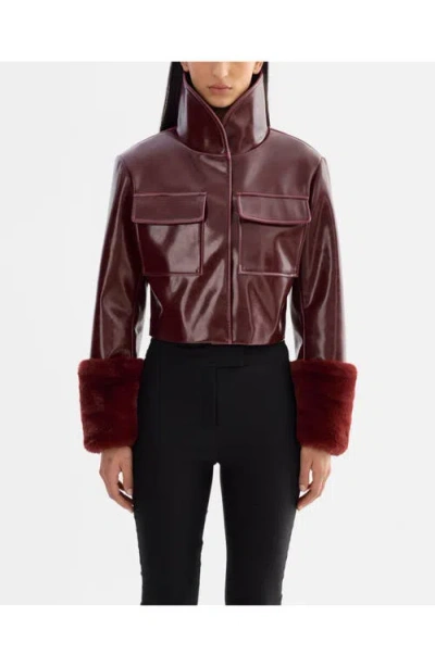 LAMARQUE LAMARQUE HEDDA | CROPPED FAUX LEATHER JACKET