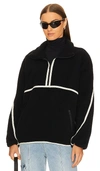 Lamarque Helsa Fleece Jacket In Black & Ivory