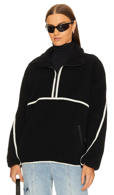 Lamarque Helsa Fleece Jacket In Black & Ivory