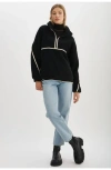 Lamarque Weslee Half-zip Pullover Jacket In Black