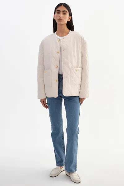 Lamarque Hera Collarless Quilted Jacket In Neutral
