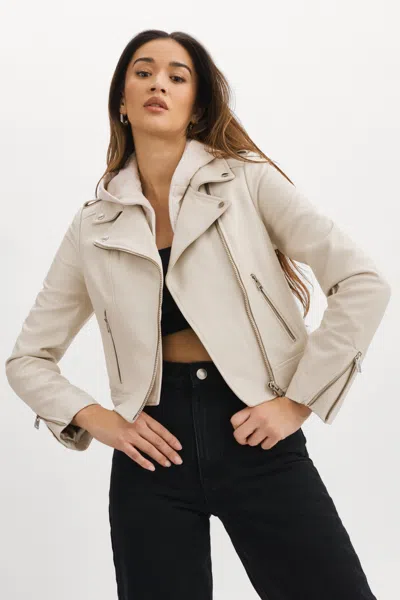 Lamarque Holy Leather Biker Jacket With Removable Hood