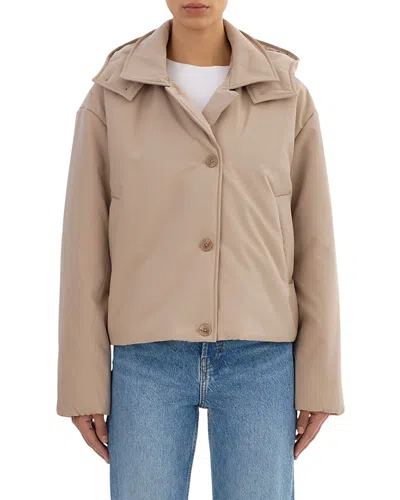 Lamarque Hooded Puffer Jacket In Neutral