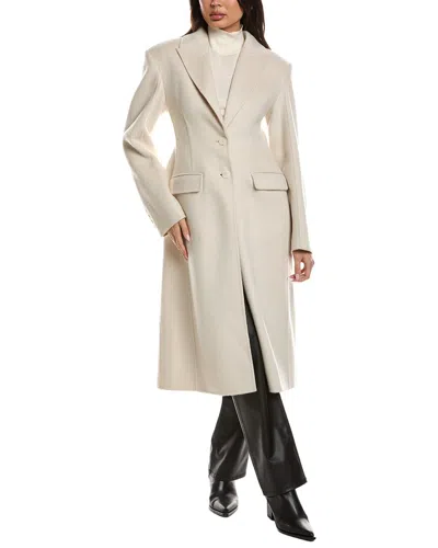 Lamarque Hourglass Wool Coat In White