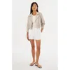 Lamarque Janika Cropped Leather Biker Jacket In Multi