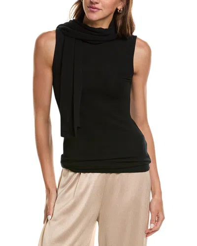 Lamarque Jimena Wool-blend Scarf Top In Black