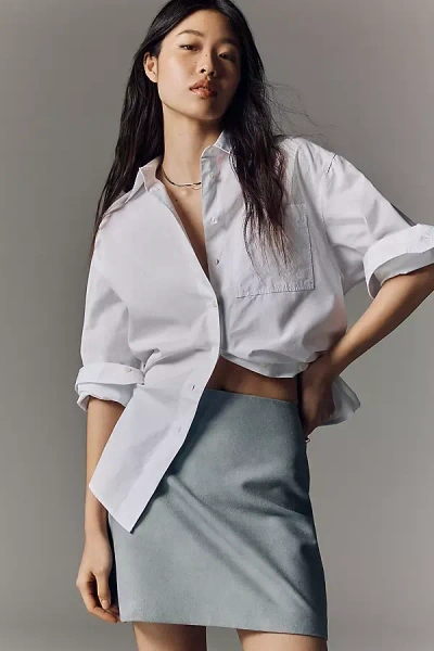 Lamarque Jorden Leather Mini Skirt In Gray