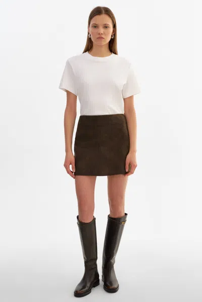 Lamarque Jorden Suede Mini Skirt In Brown