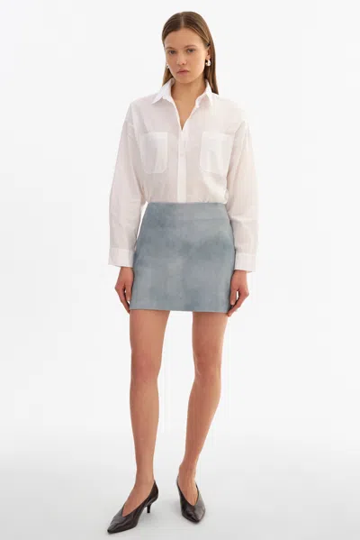 Lamarque Jorden Suede Mini Skirt In Blue