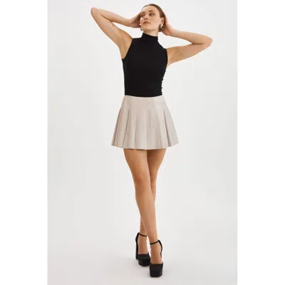 Lamarque Juliana Pleated Skirt In Neutral