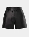 Lamarque Kaldie Recycled Leather Fitted Shorts In Black