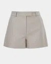 Lamarque Kaldie Recycled Leather Fitted Shorts In Dove