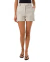 Lamarque Kaldie Recycled Leather Fitted Shorts In Dove