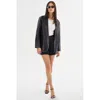 Lamarque Karrin Distressed Leather Blazer In Black