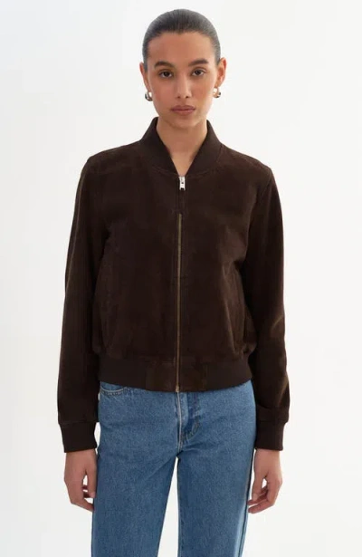 Lamarque Keaton | Suede Bomber Jacket In Brown