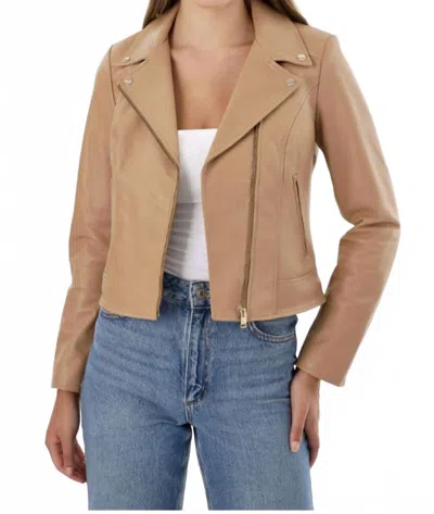 Lamarque Kelsey Champagne Hardware Jacket In Camel In Brown