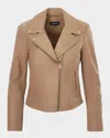 Lamarque Kelsey Leather Biker Jacket In Camel