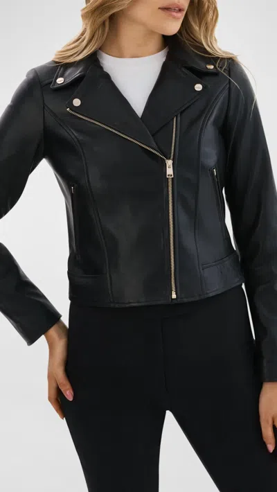 Lamarque Kelsey Leather Jacket In Black