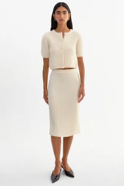 Lamarque Kendra Cropped Alpaca Cardigan In Neutral
