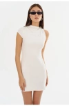 Lamarque Kimberly Gathered One-shoulder Mini Dress In White