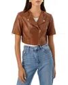 Lamarque Kirsi 21 Short Sleeve Cropped Jacket In Luggage
