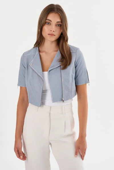Lamarque Kirsi Cropped Biker Jacket