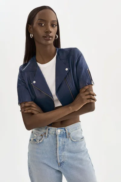 Lamarque Kirsi Cropped Biker Jacket
